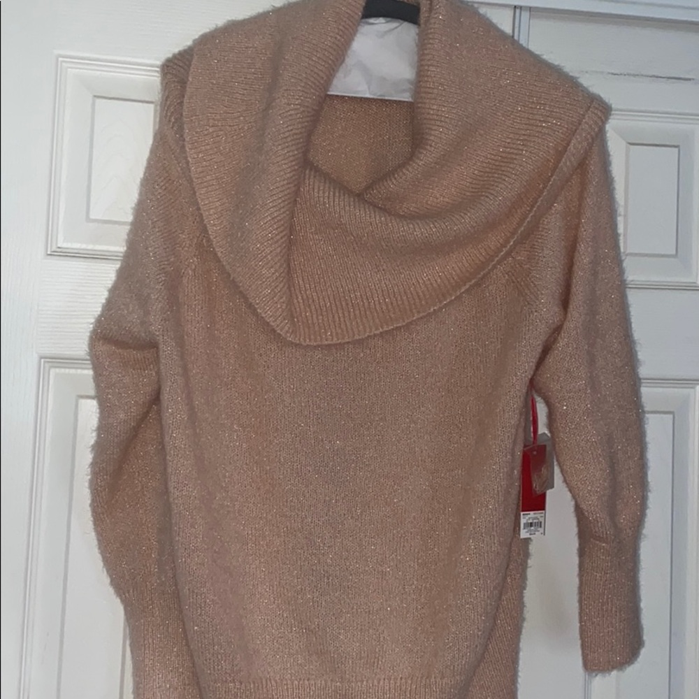 Pink cow-neck sweater